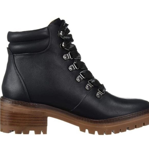 Gentle Souls Brenna Combat Moto Boot Black Lace-Up Leather Upper Size 7.5 - Picture 4 of 15